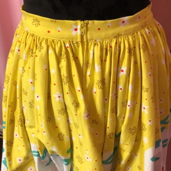 Mary Blair By Pinup Couture Yellow Train Circle Skirt - Picture 4 of 7